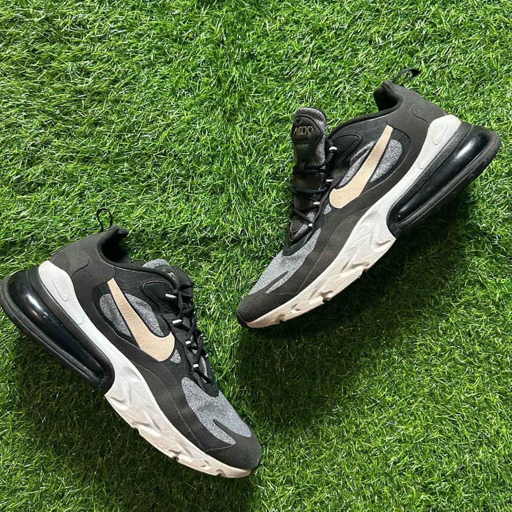 Nike Black & Beige Air Max 270 React Sneakers